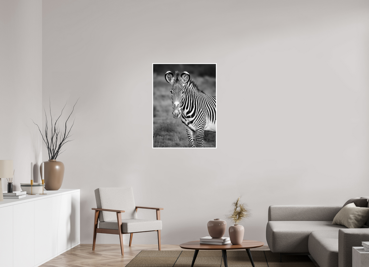 28 x 37.3″, Frameless Hahnemuhle FineArt Baryta .4 Border Grevy's Zebra Portrait Print