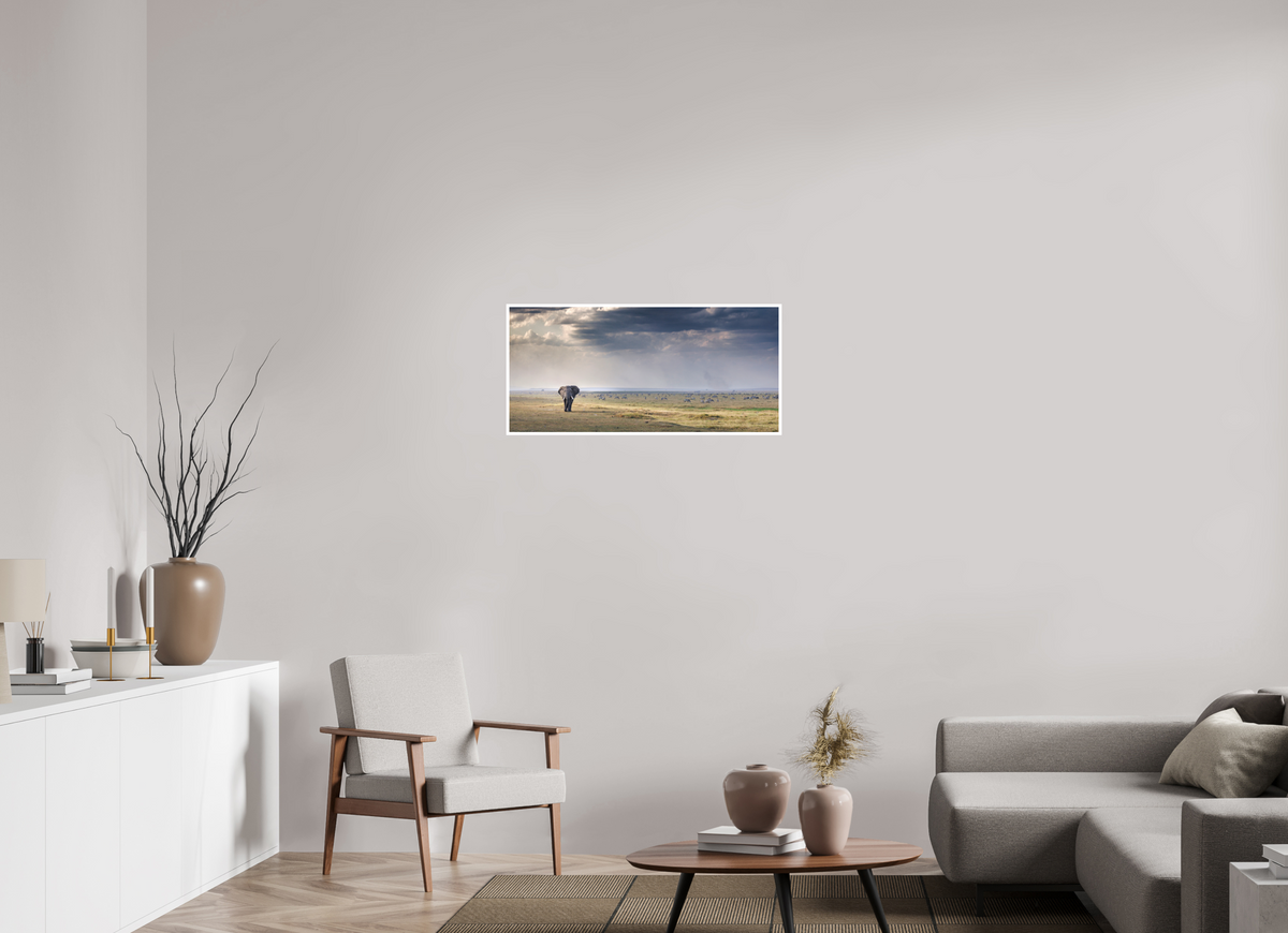 34.4 x 16″, Frameless Hahnemuhle FineArt Baryta .4 Border Plains of Amboseli Print
