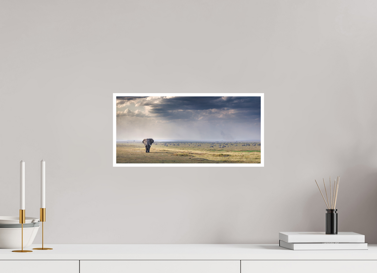 17.2 x 8″, Frameless Hahnemuhle FineArt Baryta .4 Border Plains of Amboseli Print