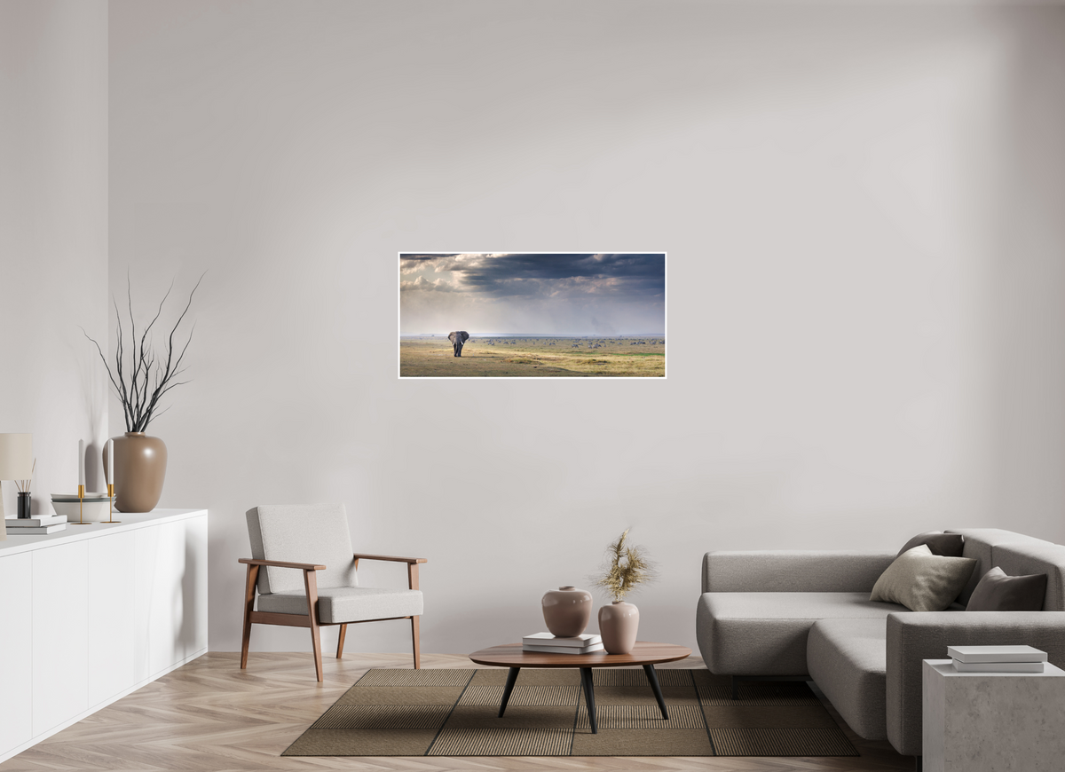 51.6 x 24″, Frameless Hahnemuhle FineArt Baryta .4 Border Plains of Amboseli Print