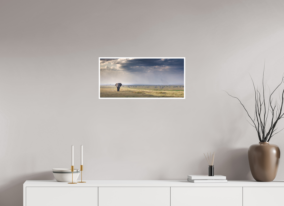 25.8 x 12″, Frameless Hahnemuhle FineArt Baryta .4 Border Plains of Amboseli Print